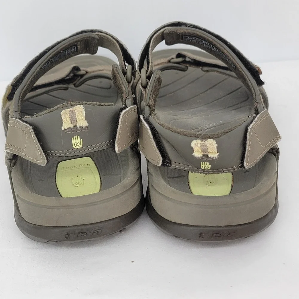 Teva Tanza Brown Olive Green Sport Sandals Mens 7 Water Hiking